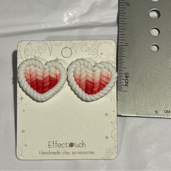 Heart Polymer Clay earrings - Picture 5 of 7